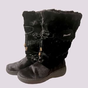 PAJAR “Juliana” real fur boots Sz 37. Sheering lined all the way down. Wedge